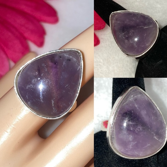 Exquisite Sage Amethyst Handmade Minimalist Ring - Picture 5 of 6